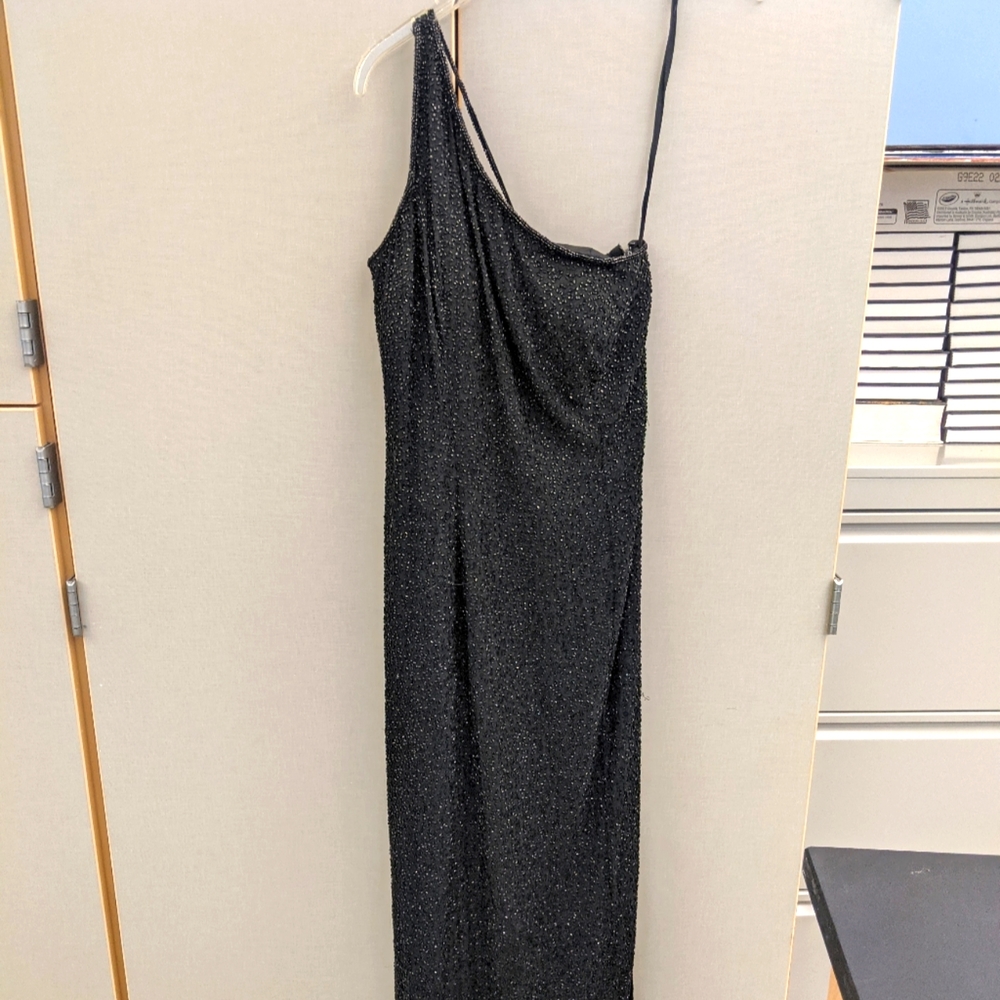 Beaded black formal dress, size 8